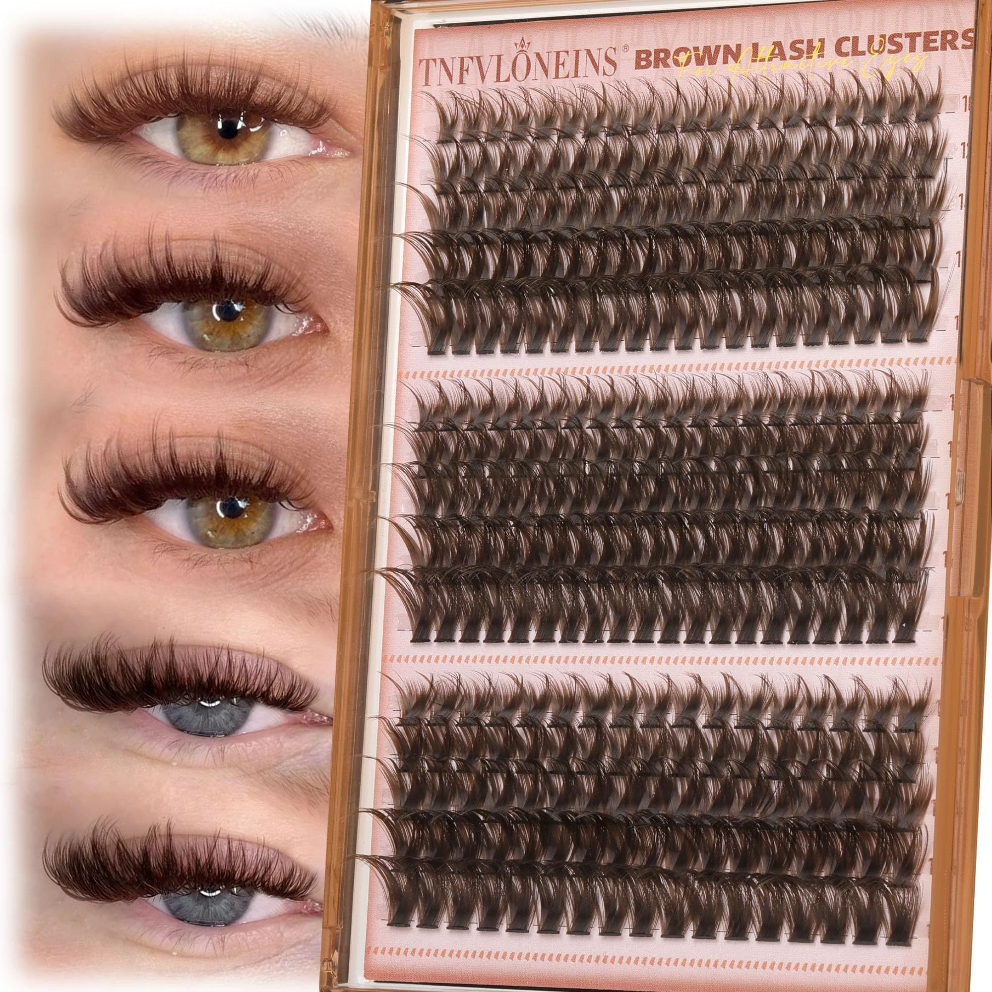 Powerful TNFVLONEINS Lash Clusters Wispy Eyelash Clusters Spiky Cluster Eyelash Extensions DIY Individual Lashes Natural Eye Lashes Cluster 10-16MM Lash Casual