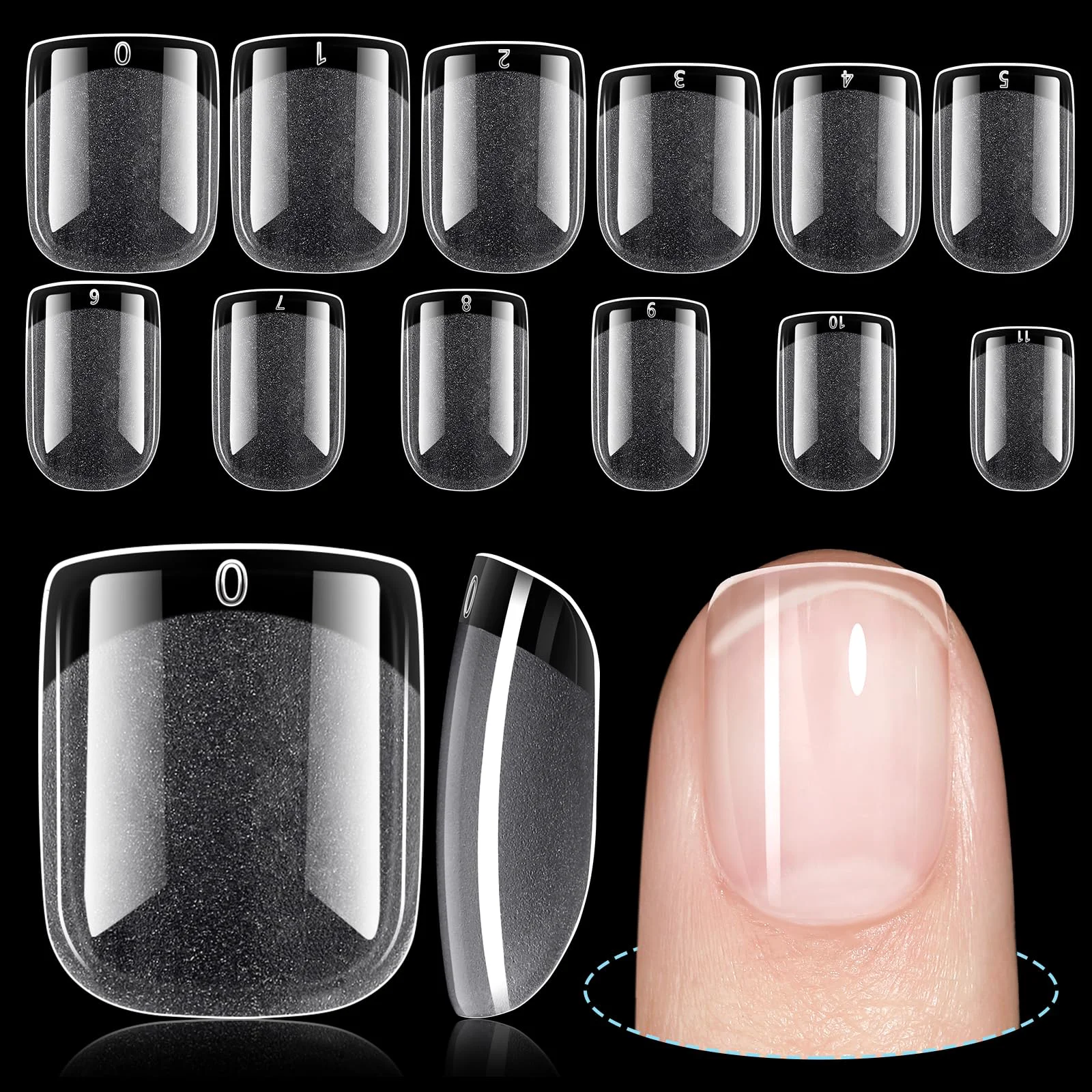 Efficient TOMICCA Short Nail Tips Extra Short Square Nail Tips 192Pcs Fake Nails 12 Sizes Acrylic Clear Nails for Beginner and Professional DIY Gel Nails Salon Environmentally Friendly