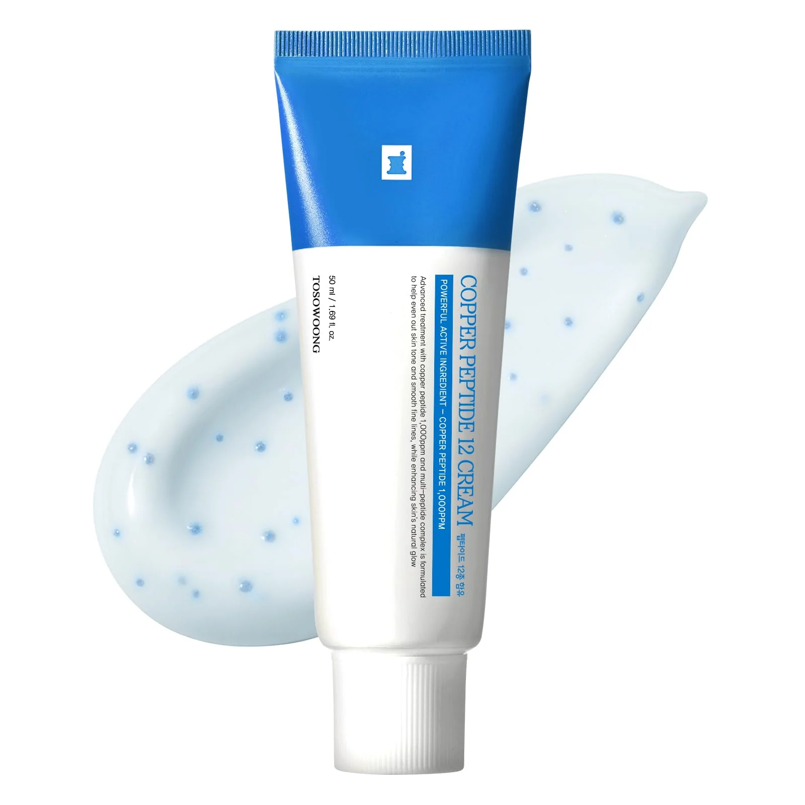 Authentic TOSOWOONG Copper Peptide 12 Cream 99 Purity of Copper Tripeptide-1 GHK-Cu 12 Multi-Peptide Powerful Anti Aging Formula for Fine Lines Firming Comfortable