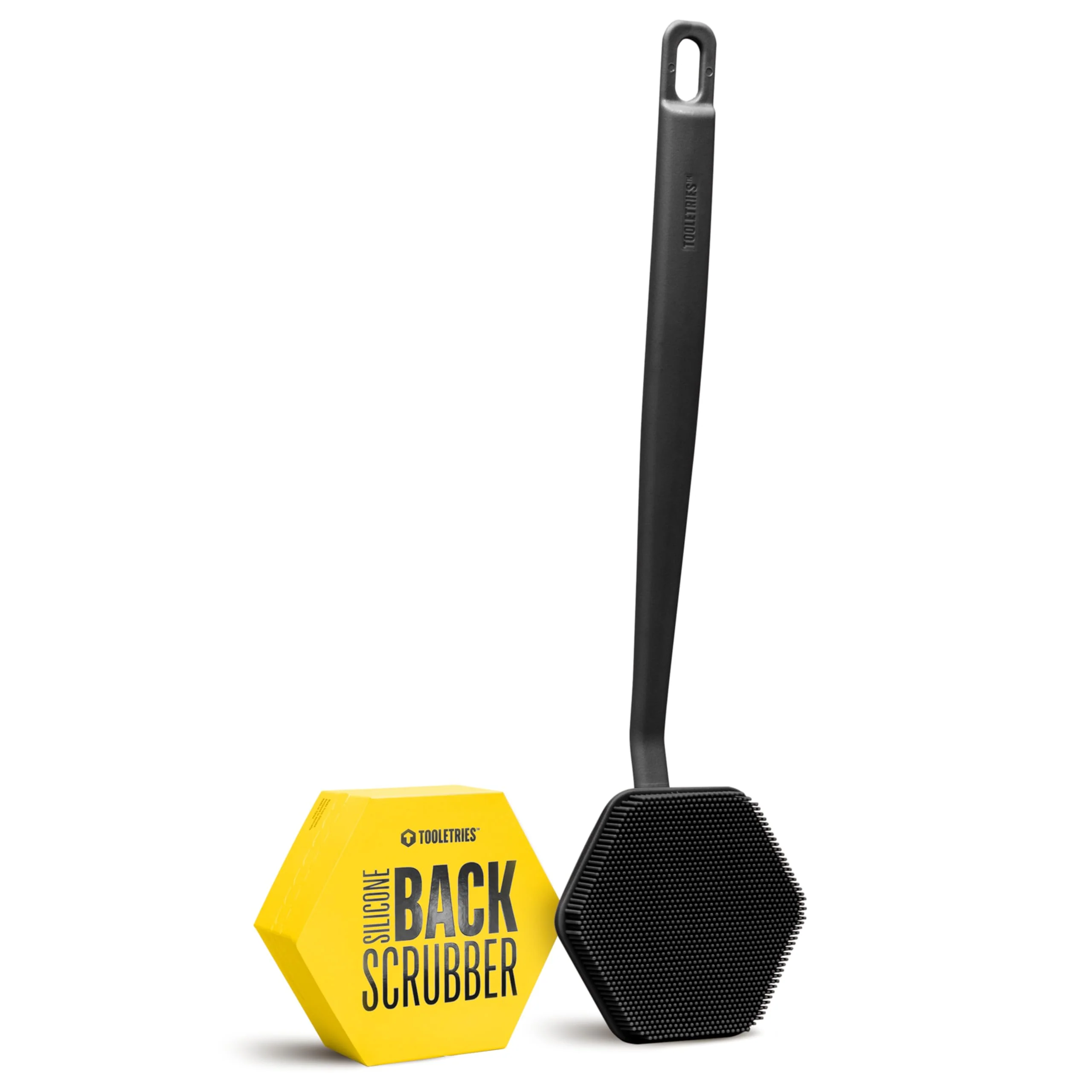 Premium TOOLETRIES Silicone Back Scrubber for Shower Bath Brush - Charcoal Breathable