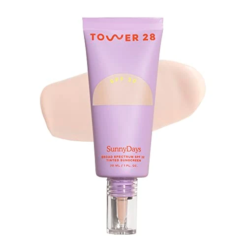 High-Performance Tower 28 SunnyDays SPF 30 Tinted Moisturizer - 2-in-1 Buildable Coverage Foundation Mineral Sunscreen for Face - Zinc Oxide Aloe Prickly Pear Fine Crafted