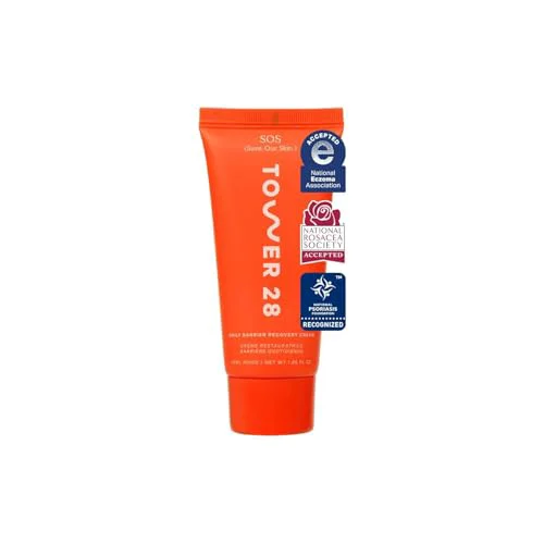 Organic Tower 28 SOS Recovery Face Cream - Hydrating Face Moisturizer with Hyaluronic Acid Ceramides - Skin Barrier Repair Moisturizer Reduces Redness World-Class