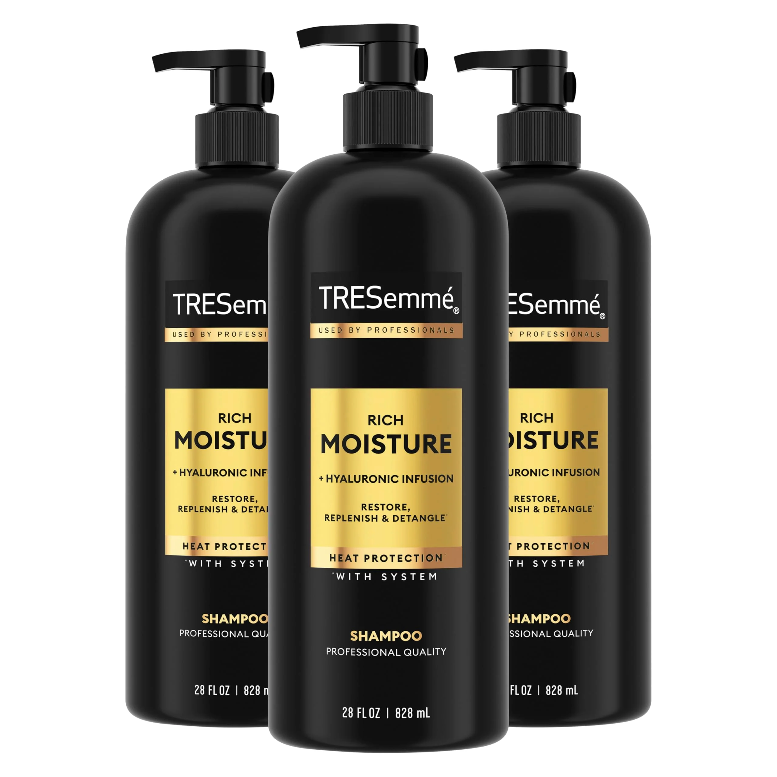 Responsible TRESemmé Rich Moisture Hydrating Shampoo 3 Count for Dry Hair Formulated With Pro Style Technology 28 Fl Oz Quality