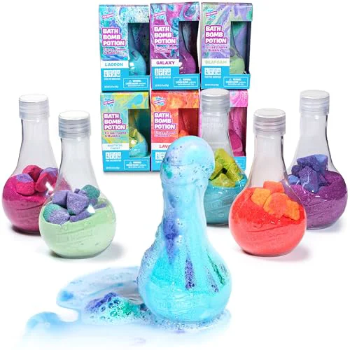 Certified Tub Works® Kids Bath Bomb Potion™ Bath Toy Variety 6 Pack Nontoxic Fizzes Foams Bubbles with an Eruption of Color Interactive Bath Bombs Outstanding