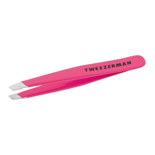 Versatile Tweezerman Mini Slant Tweezer - Tweezerman Tweezers for Eyebrows Neon Pink Organic