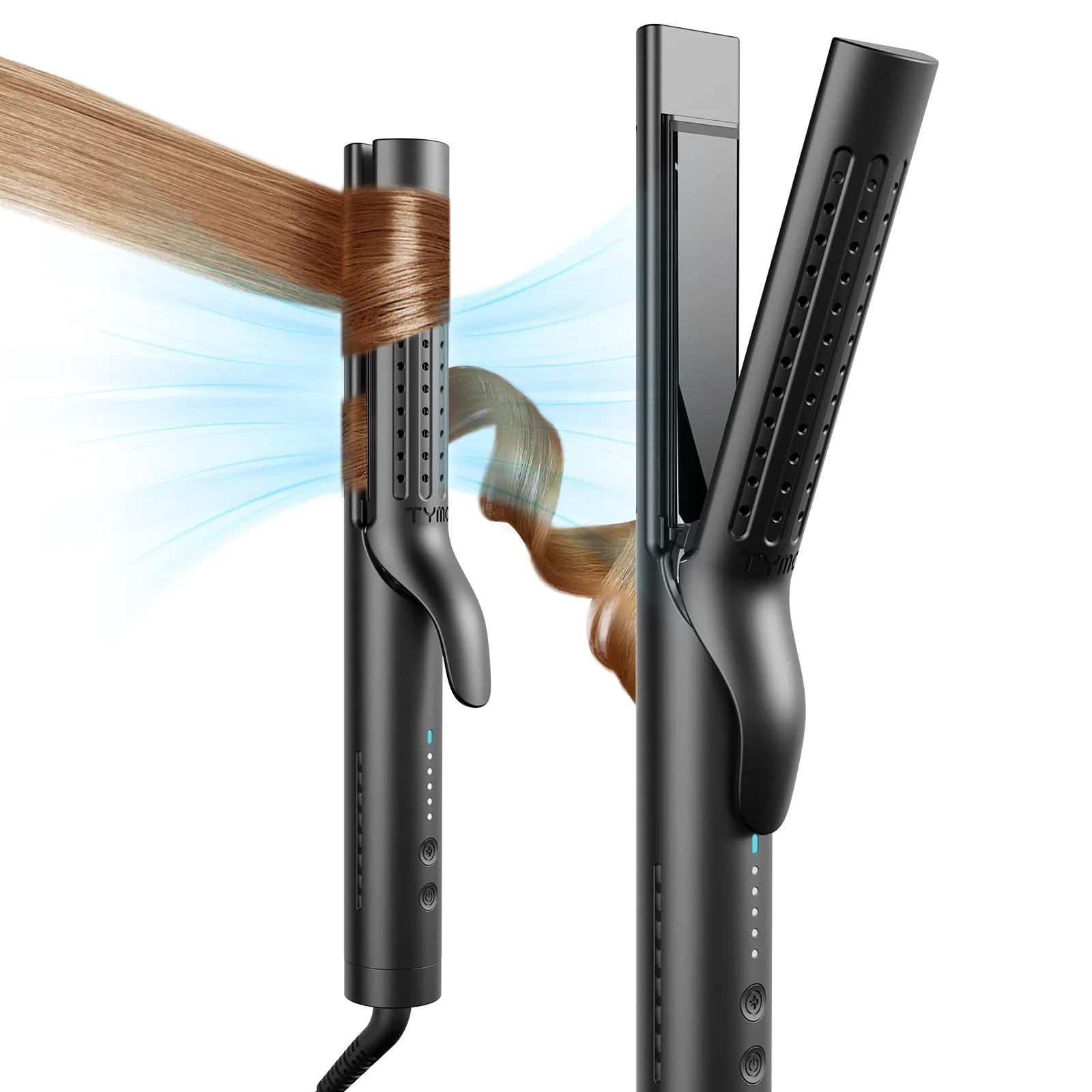 Functional TYMO Airflow 2.0 Curling Iron Flat Iron - Hair Straightener and Curler 2 in 1 1.25 Inch Curling Wand for Long Short Hair Dual Voltage for Travel 54 Exceptional