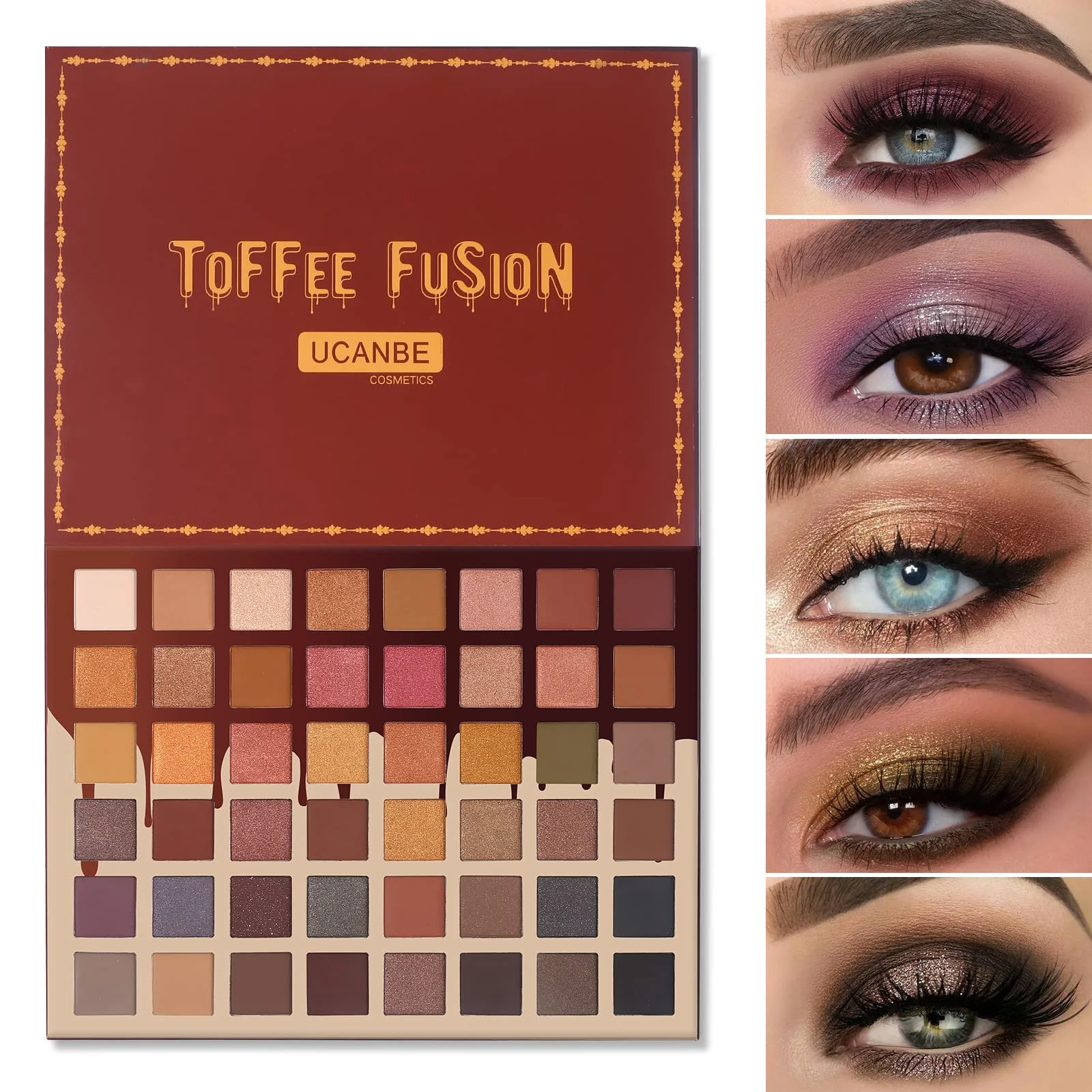 Reliable UCANBE Toffee Fusion Nude Eyeshadow Palette 48 Neutral Shades Naked Eye Shadow Makeup Pallet High Pigmented Matte Glitter Shimmer Make Up Kit High-Quality