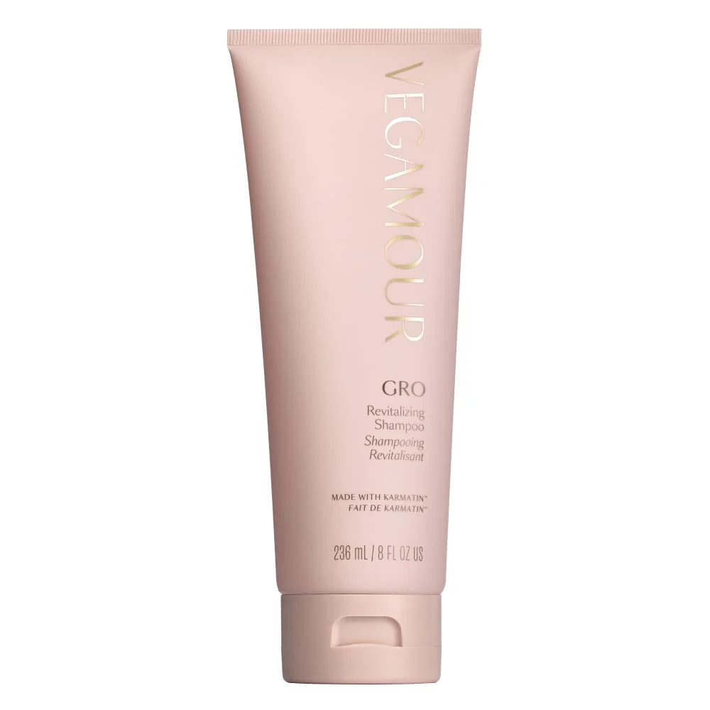 Natural VEGAMOUR GRO Revitalizing Shampoo - Plant-Powered with Karmatin™ Peptide Caffeine Gently Cleanses Builds Strength Resilience Vegan Breathable