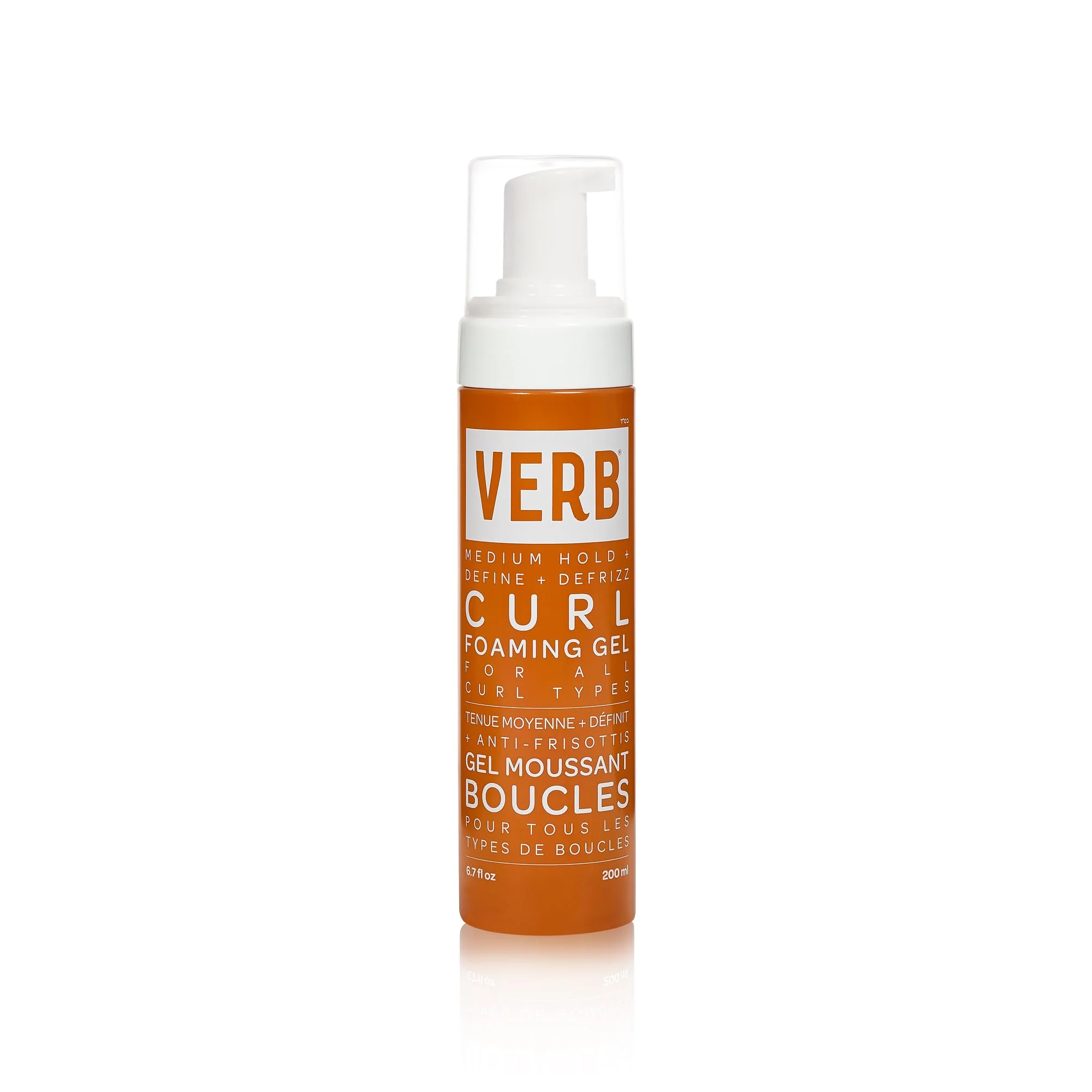 Classic VERB Curl Foaming Gel 6.7 fl oz - Frizz Control Foaming Gel - For Waves Curls and Coils - Defines Enhances for Medium Hold - Vegan No Parabens or Pure