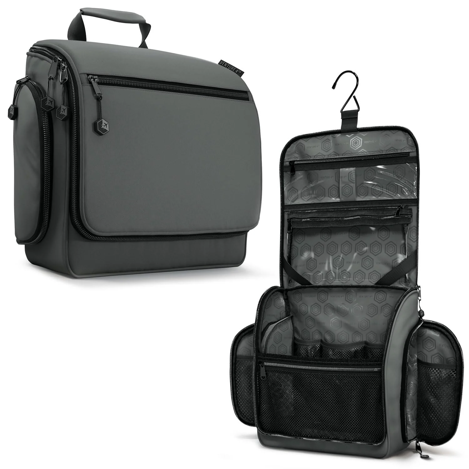 Superior VENTURE 4TH Hanging Travel Toiletry Bag for Women Men - Large Toiletry Organizer with 18 Compartments Removable TSA Pouch Travel Wash Bag Expertly Made