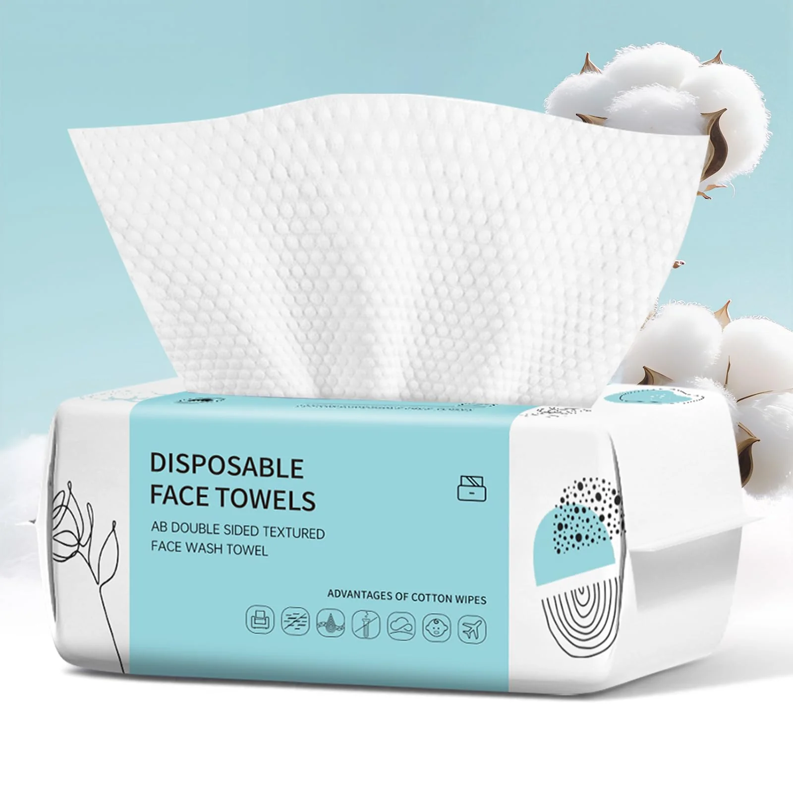 Excellent Face Towels Disposable Face Towel 100 Count Makeup Remover Dry Wipes Soft Cotton Dry Wipes Facial Cloths Towelettes for Washing and Drying Facial