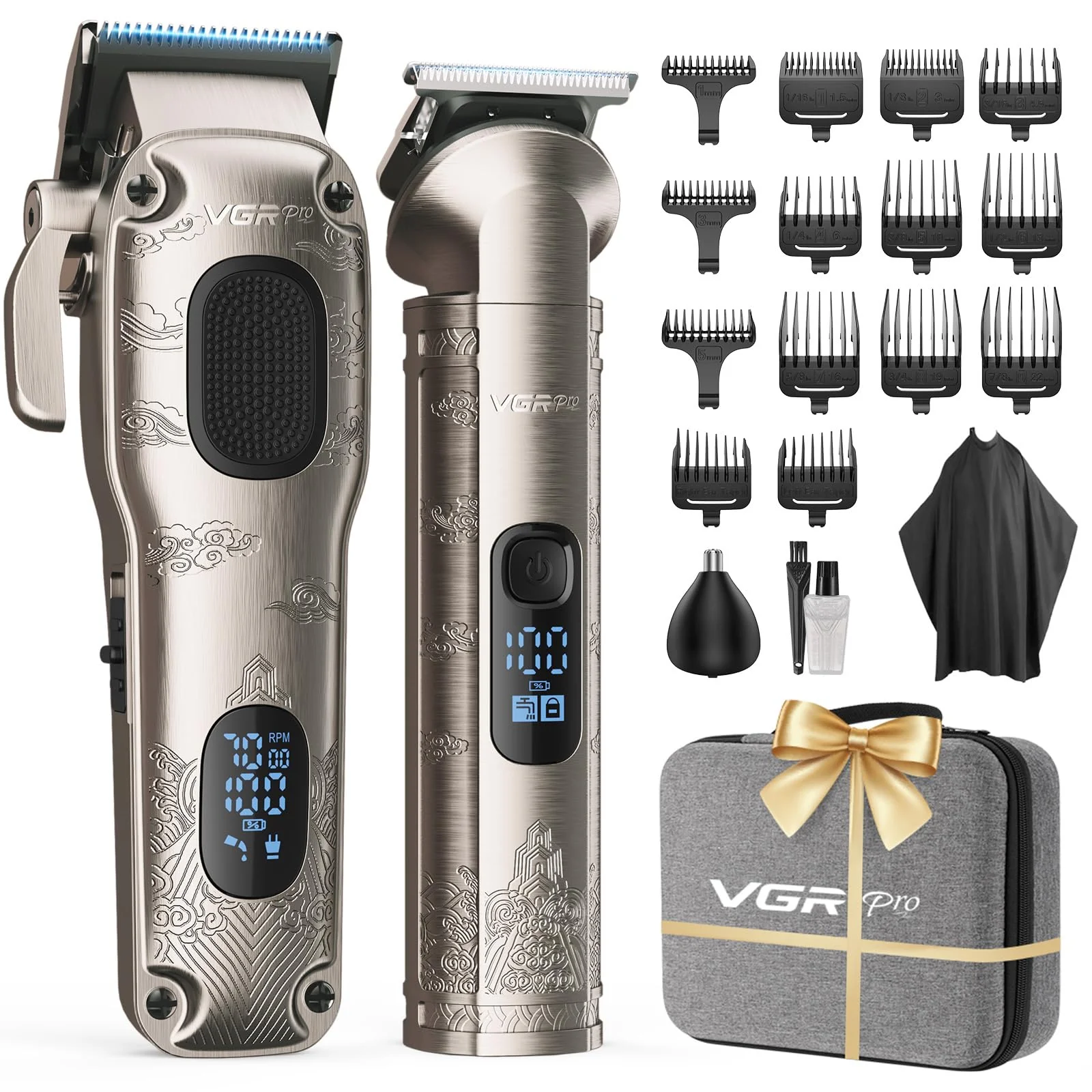 Smart VGRPRO Hair Clippers for Men Professional Cordless Hair Clippers for Hair Cutting Mens Clippers and Trimmers Set Electric Hair Trimmer for Men Trusted