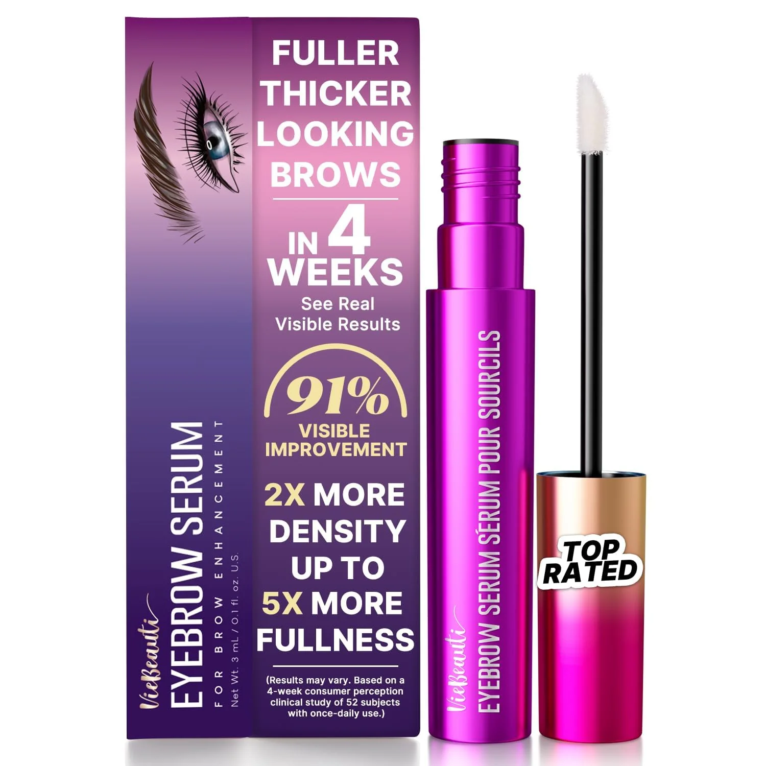 Official VieBeauti Eyebrow Growth Serum Eyebrow Serum to Grow Brows with Advanced Formula to Boost Longer Fuller and Thicker Looking Eyebrows 3mL Relaxed