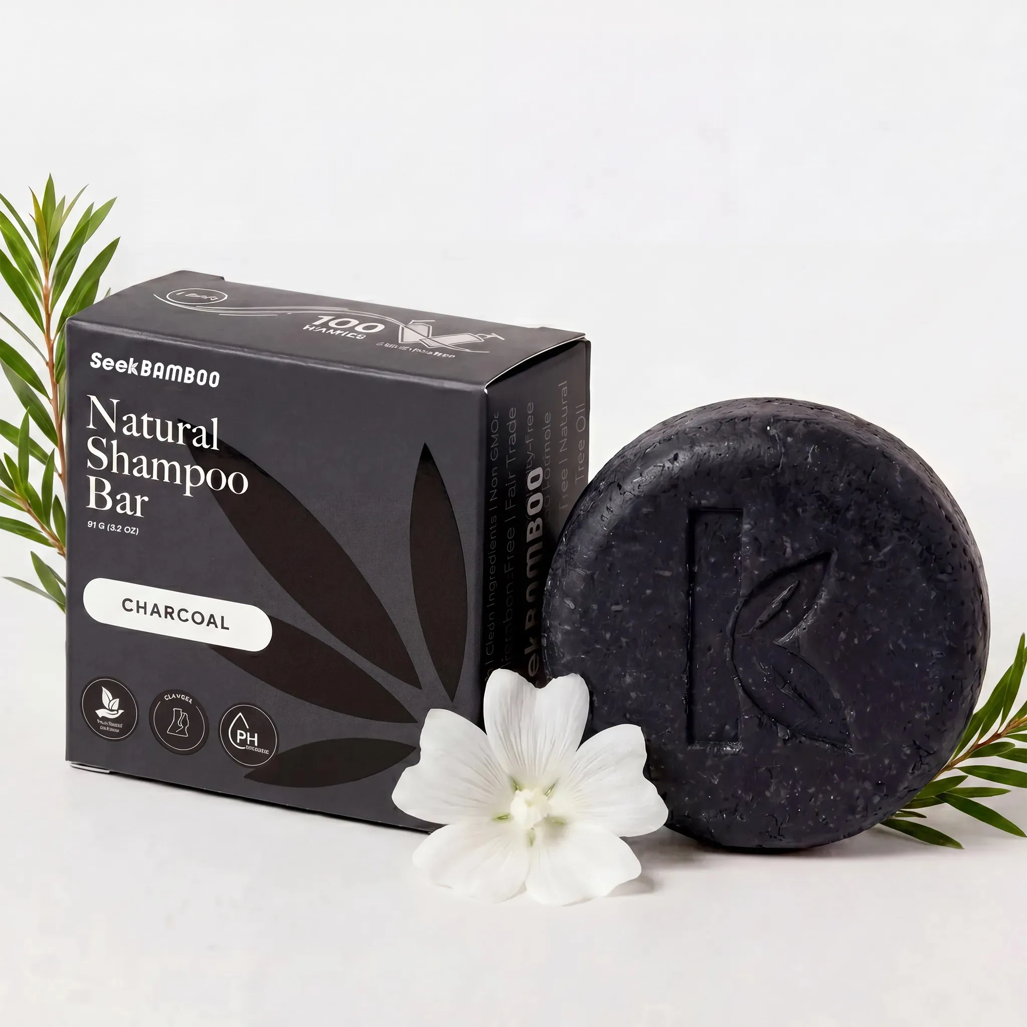 Advanced Charcoal Shampoo BarCharcoal Shower Bundle Premium Material