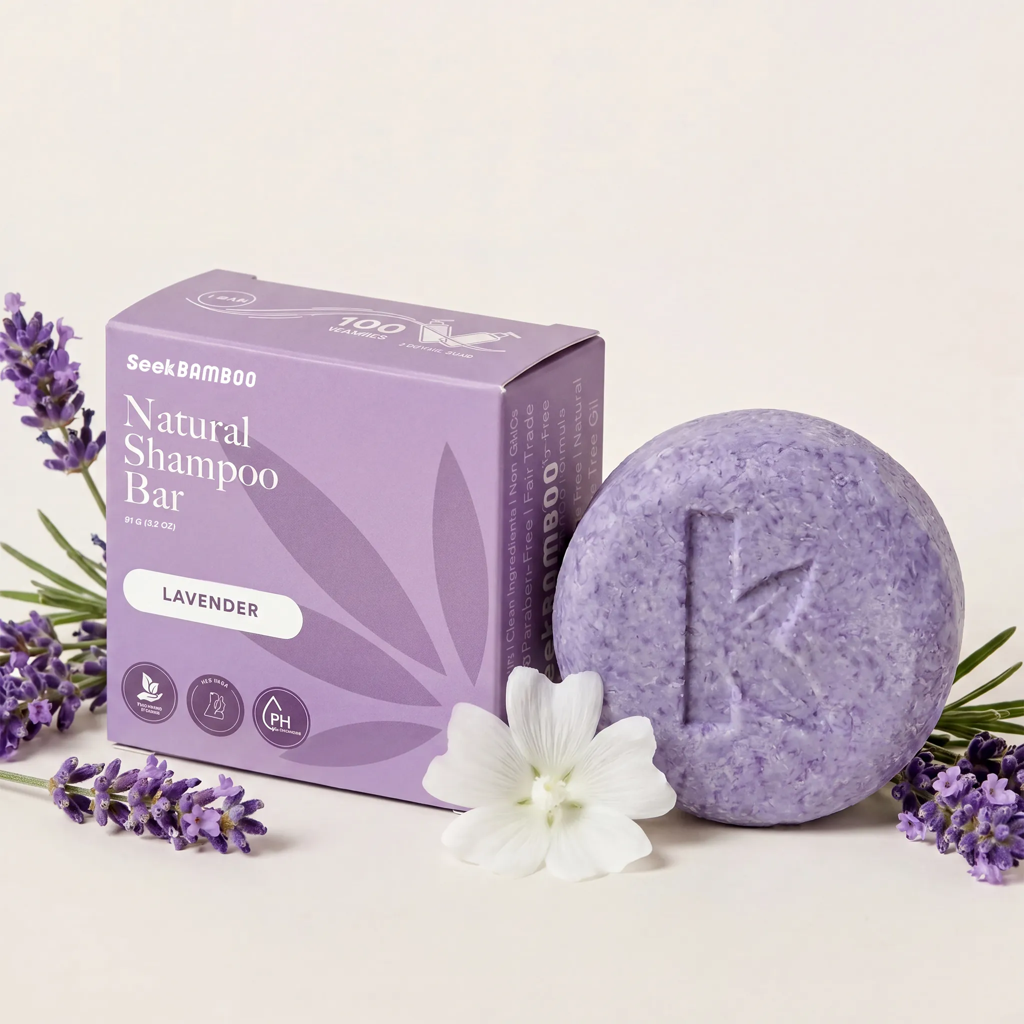 Easy-to-Use Lavender Shampoo BarLavender Shower Bundle Professional