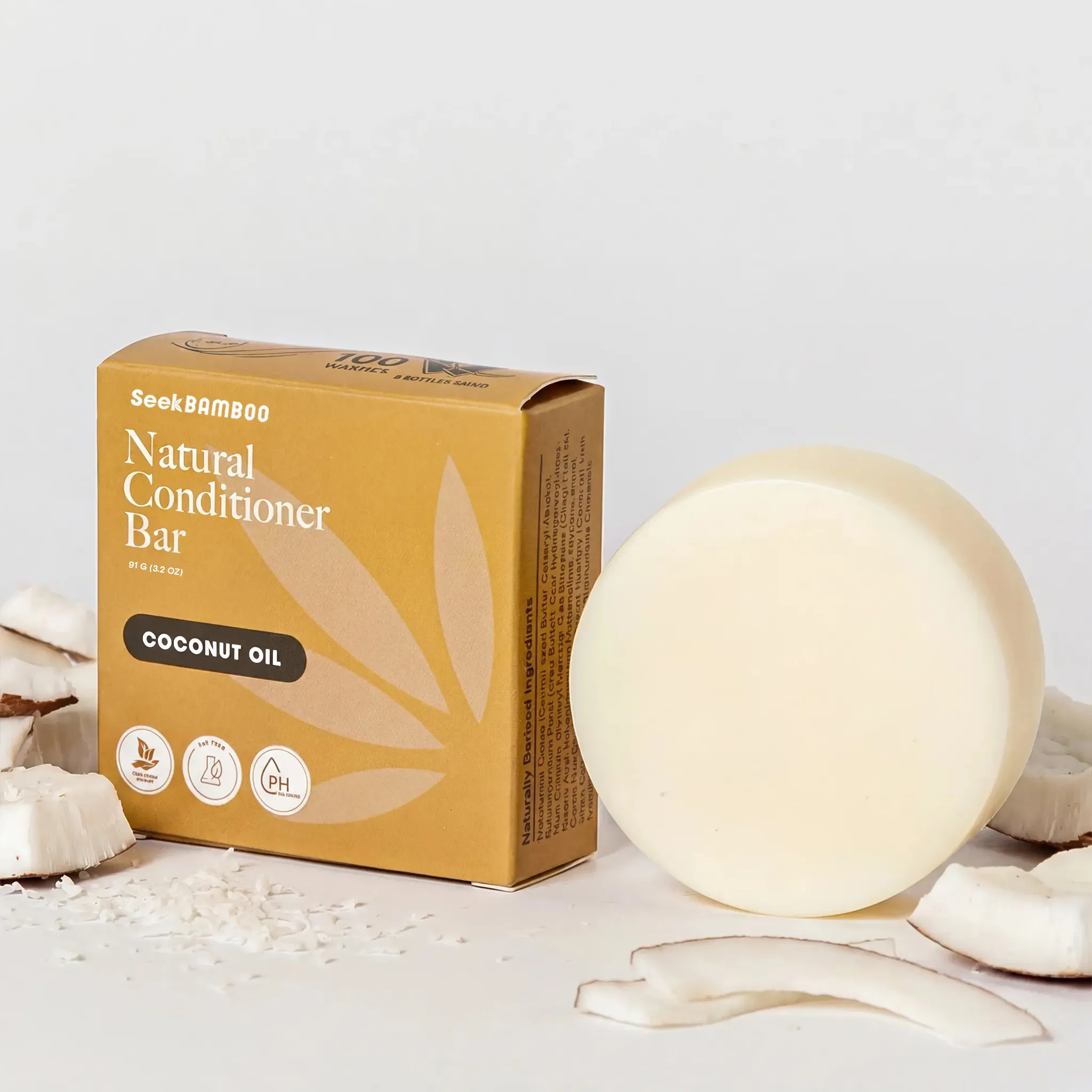 Minimalist Coconut Conditioner Bar Detailed
