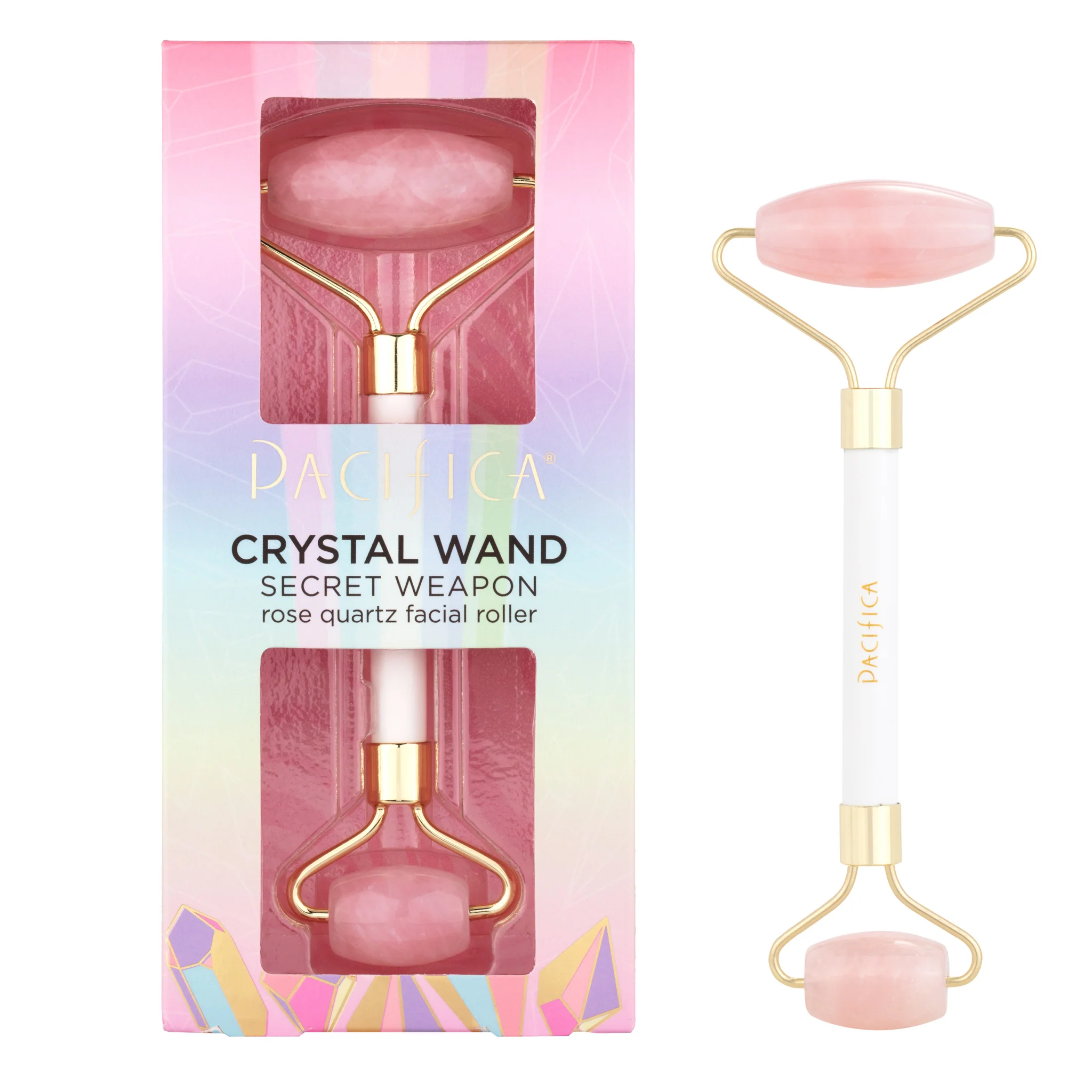 Classic Crystal Wand Secret Weapon Rose Quartz Facial Roller Professional