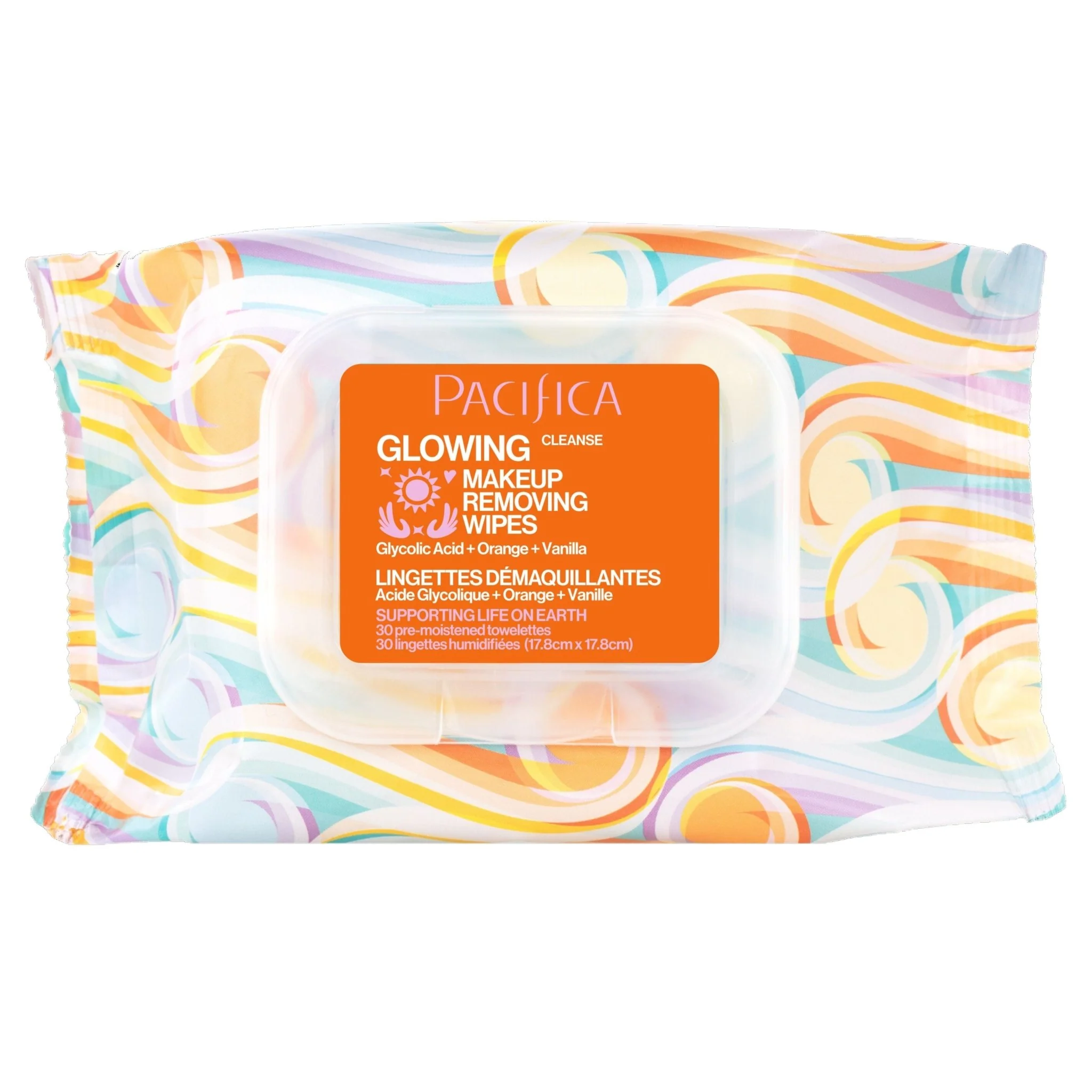 Refined Glowing Glycolic Acid Orange Vanilla Makeup Removing Wipes Official