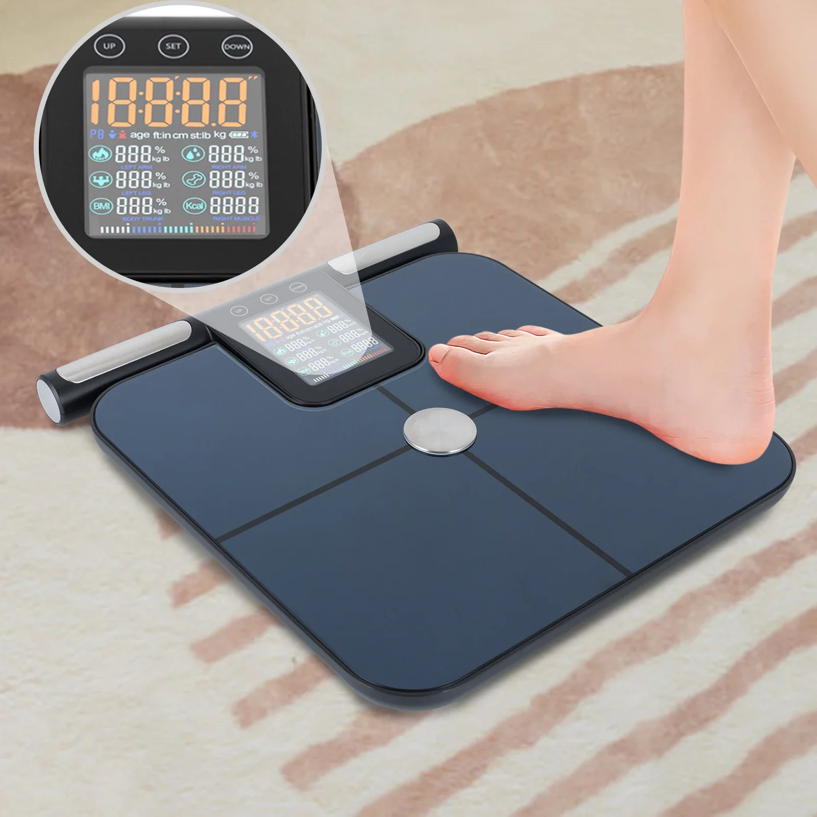 Superior 8 Electrode Smart Scale with Large Display BMI Tracking Sustainable