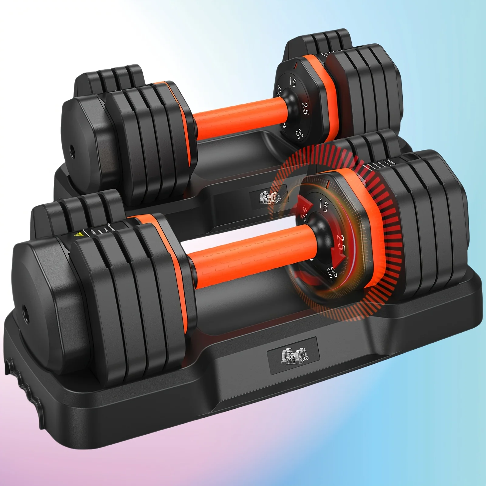 Refined 4-in-1 Adjustable Dumbbell Set 35 55LB for Home Gym High-End