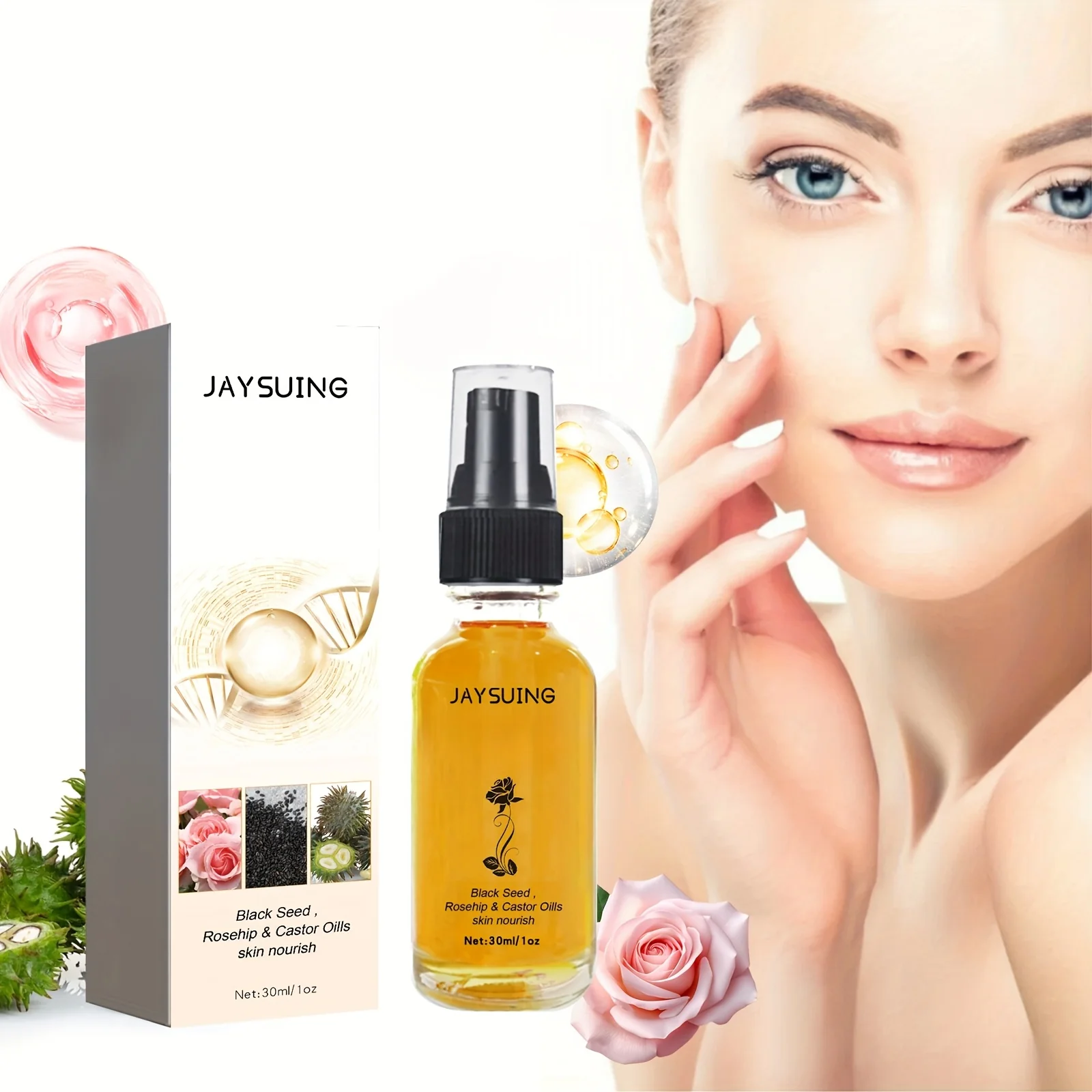 Powerful Facial Moisturizing Oil Hydrating Plumping 1 fl.oz Reusable