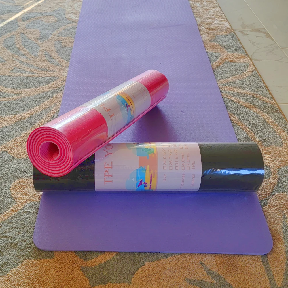 Fine Premium TPE Yoga Mat 6mm Thick Reversible Durable Powerful
