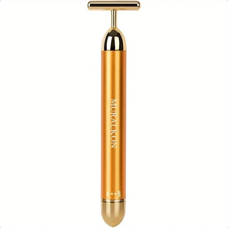 World-Class Murakon 24K Gold Plated T-Shape Facial Massage Tool Relaxed