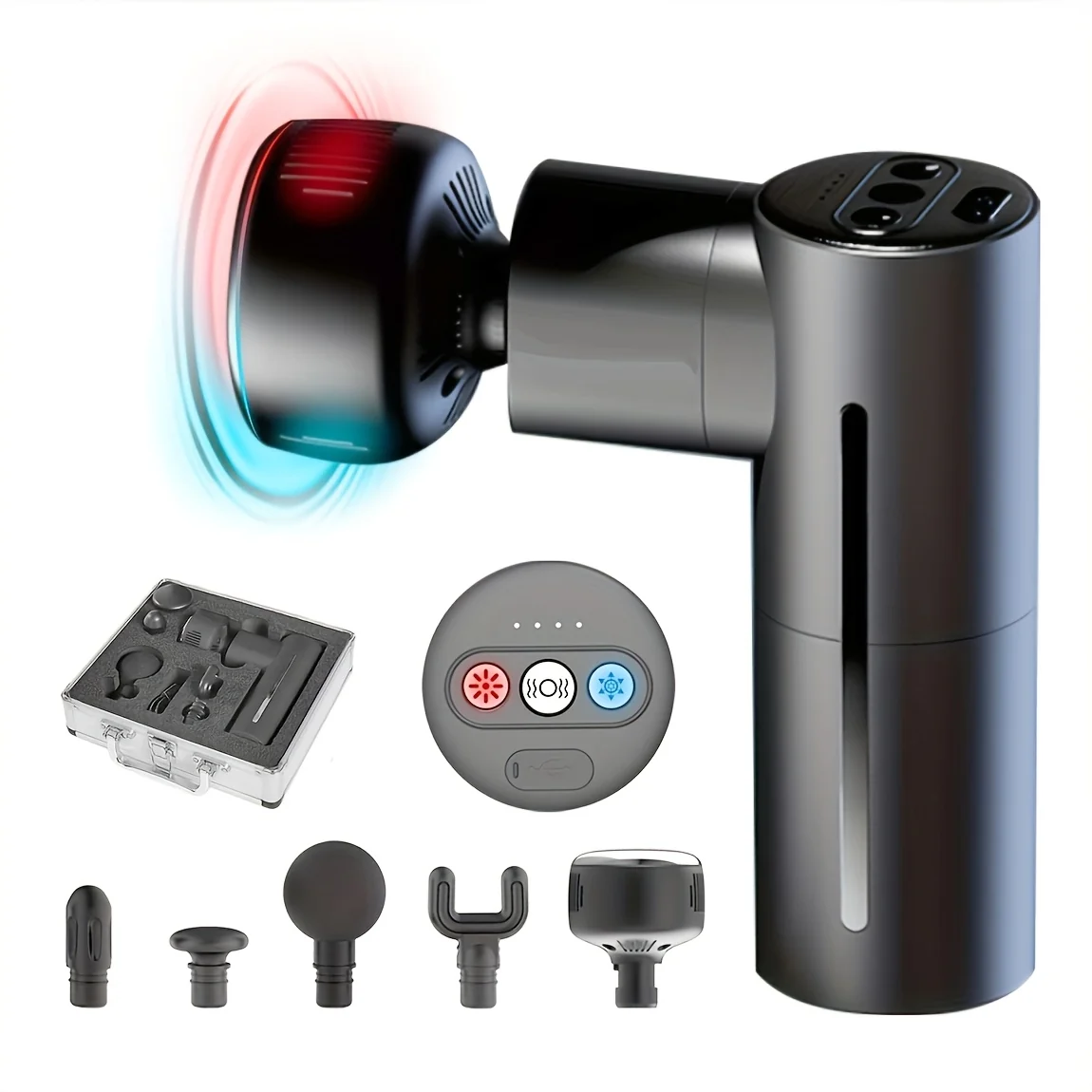 Eco-Friendly Heated Deep Tissue Massage Gun Stainless Steel Gray Certified