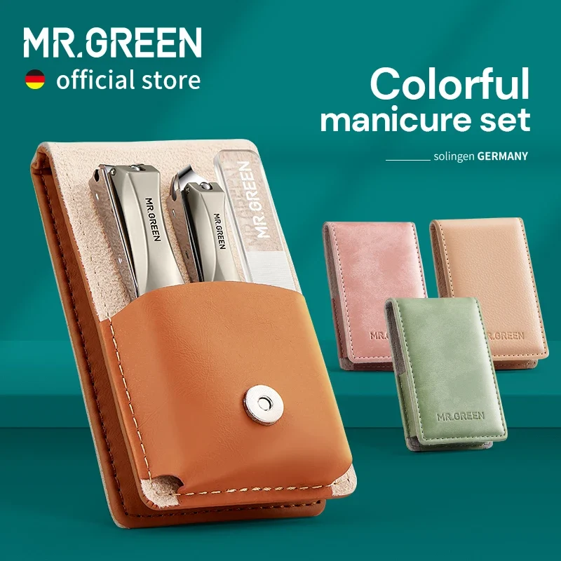 Environmentally Friendly MR.GREEN Colorful Manicure Set Surgical Nail Clippers Kit Flexible