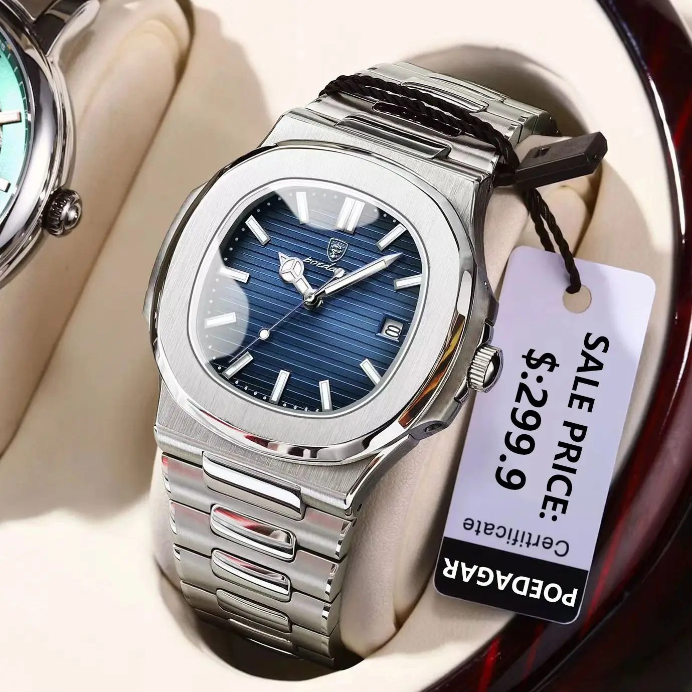 Dependable Poedagar Men's Square Dial Stainless Steel Watch Efficient