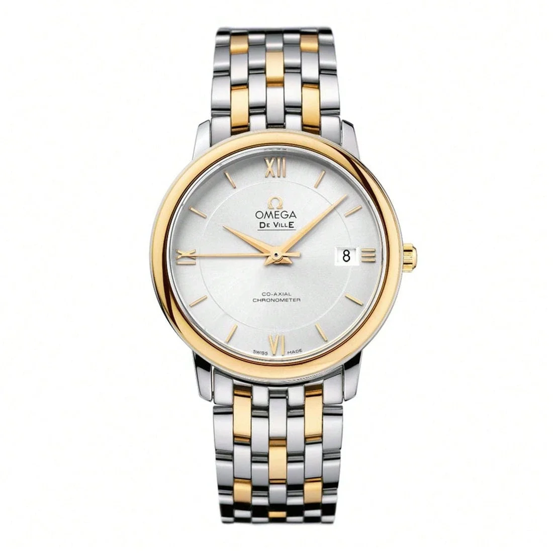 Solid Omega DeVille Two Tone Unisex Automatic Watch Natural