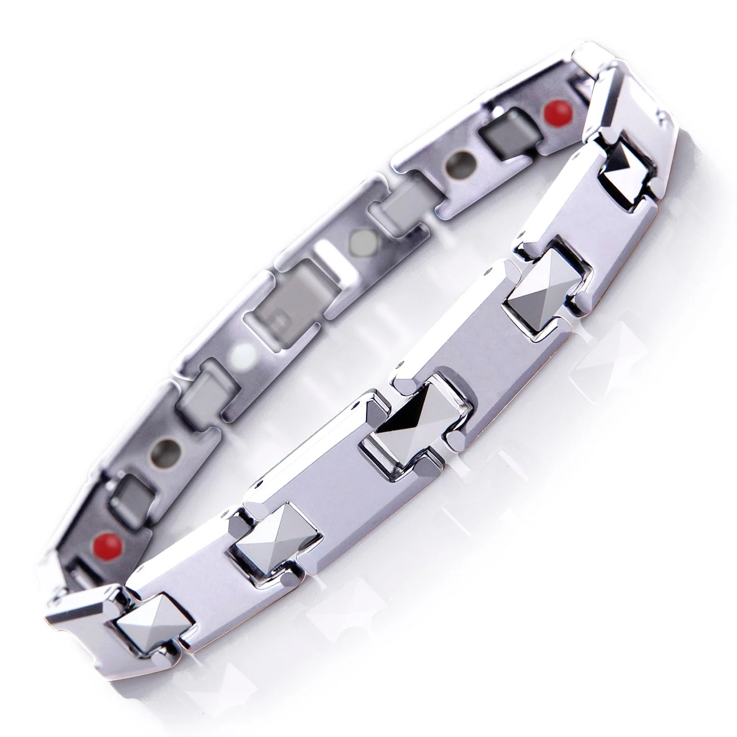 High-End Tungsten Energy Bracelet 4-in-1. Silver color. Model TUB085S First-Class