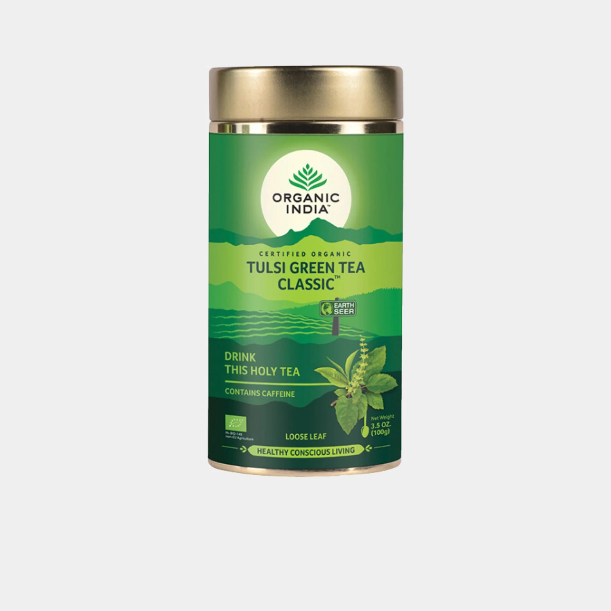 Safe Organic India Tulsi Green Loose-leaf Tea Natural
