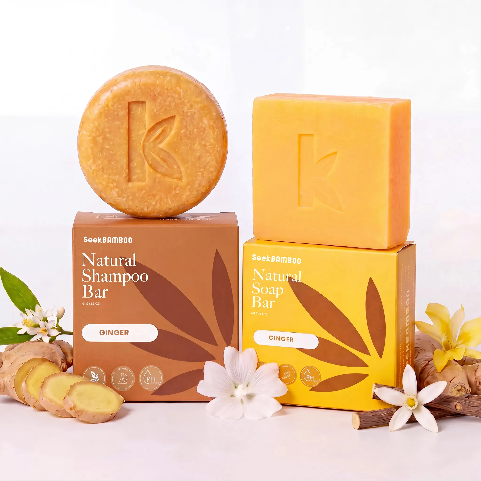 Consistent Ginger Shampoo and SoapGinger Shower Bundle Lightweight