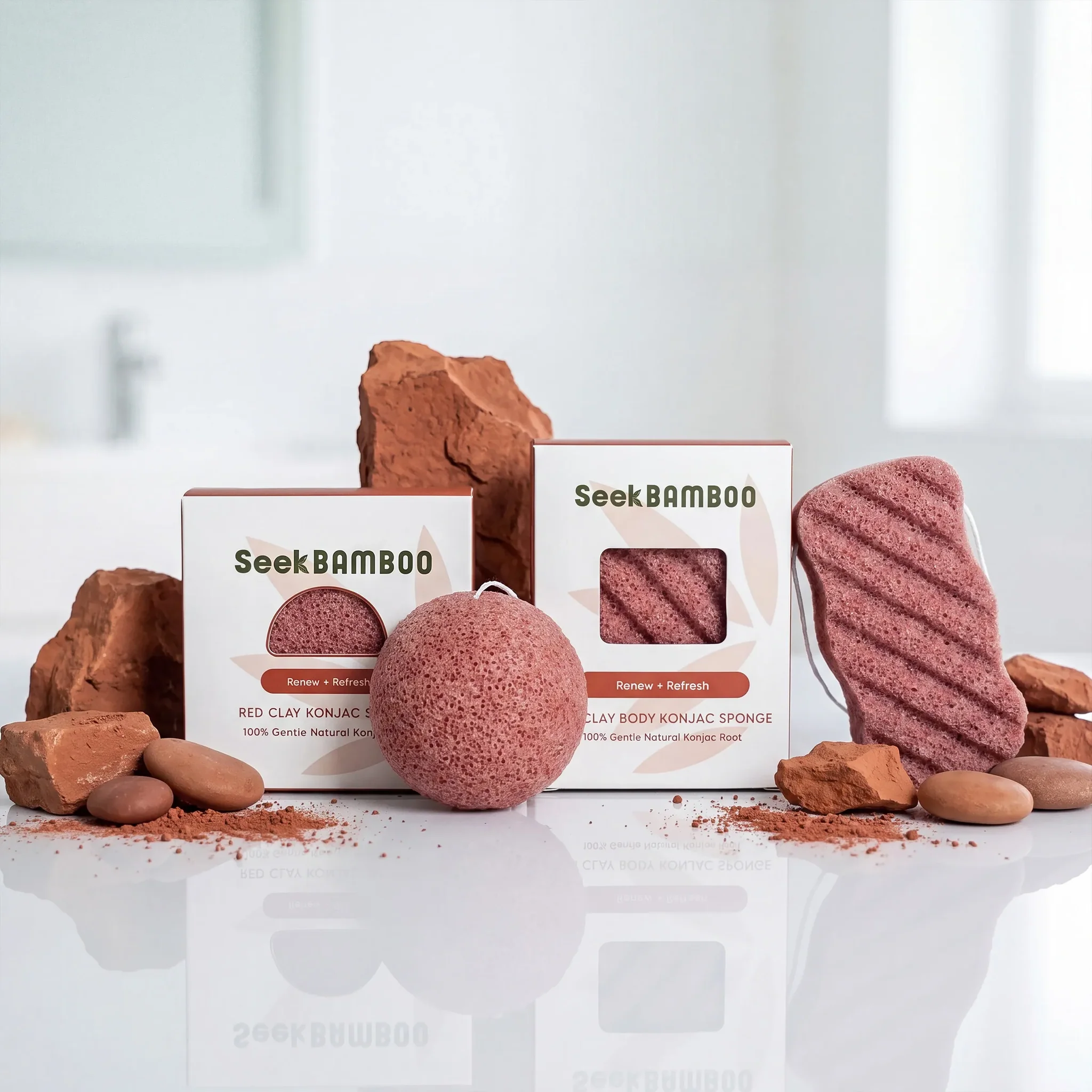 Reliable Red Clay Konjac Face and Body Sponge Quality