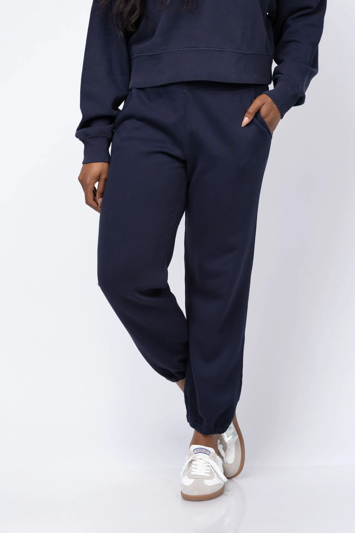 Smooth Velvet by Graham Spencer Zara in Navy High-End