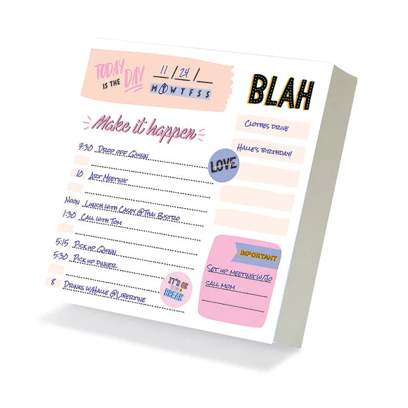 Proven Undated Make it Happen Daily Note Block for Productivity and Lists Desktop Detailed