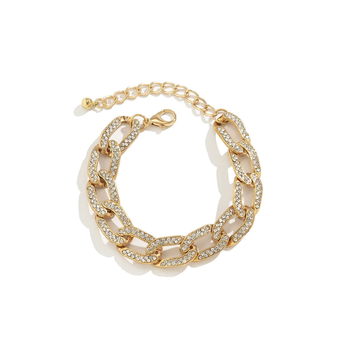Eco-Friendly Cubic Zirconia Goldtone Curb Chain Bracelet Exceptional