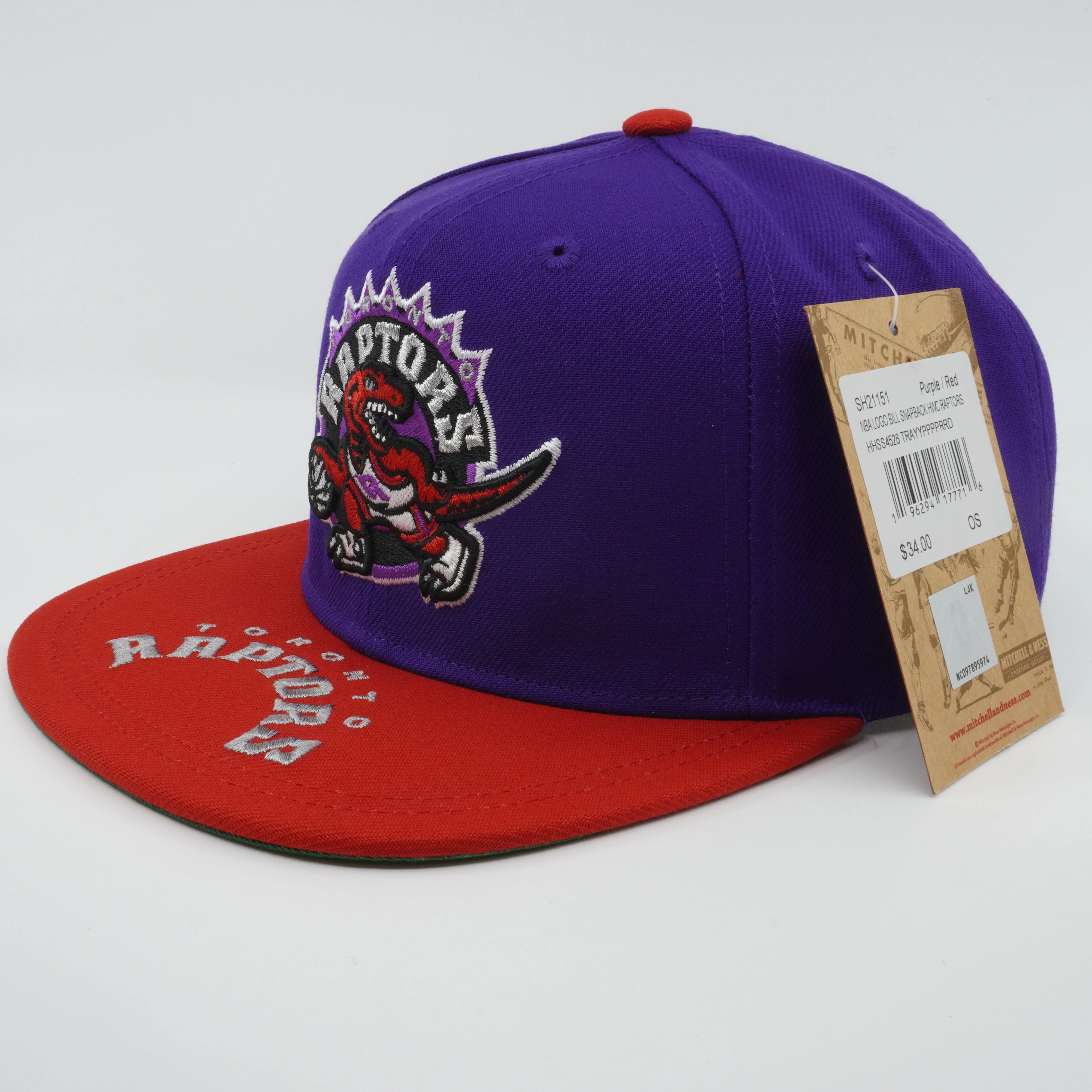 Smooth Mitchell Ness Men's NBA Logo Bill Snapback Hwc Raptors Snapback Caps Easy-to-Use