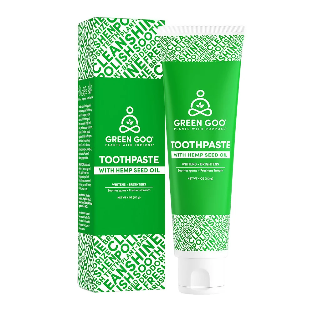 Easy-to-Use Green Goo Toothpaste With Hemp Seed Oil Whitens 4 Oz Functional