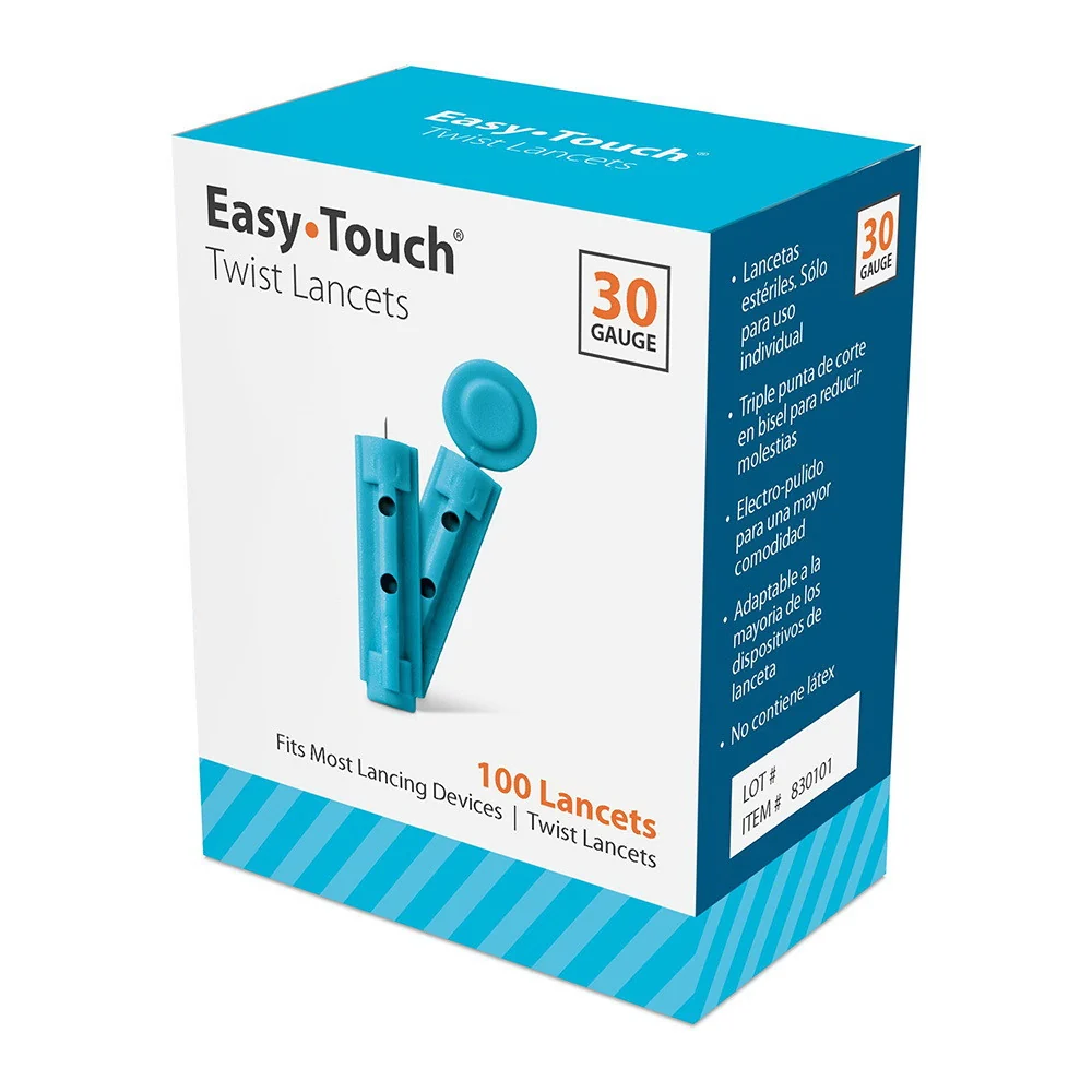 Crafted Easy Touch Twist Lancets 30 Gauge Fits Most Lancing Devices 100 Ea Reliable