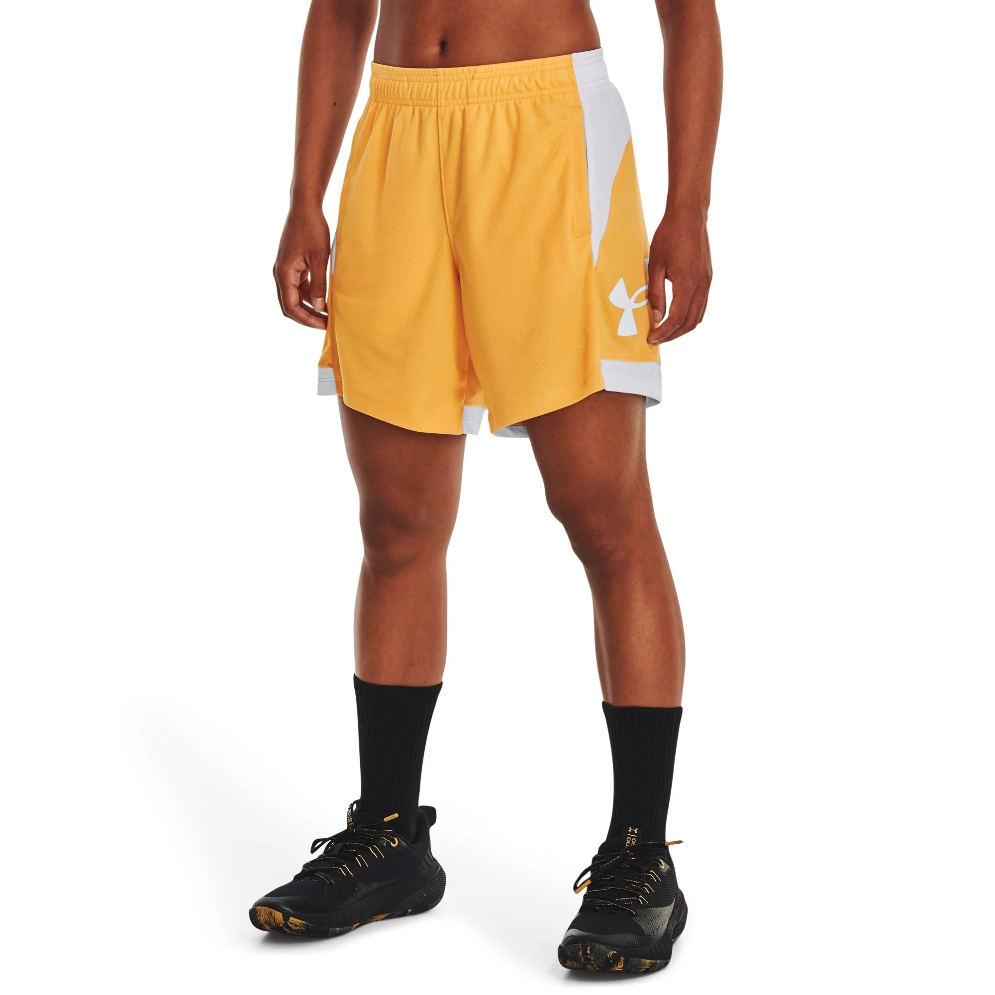 Healthy Under Armour Womens UA Basketball Baseline 6 Shorts - Rise White Carefully Designed
