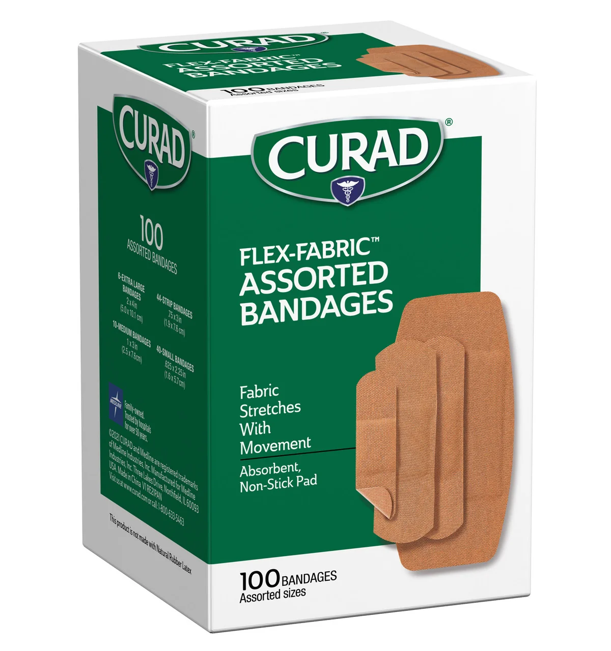 Innovative Curad Flex-Fabric Adhesive Bandages Assorted - 100 Ea Exclusive