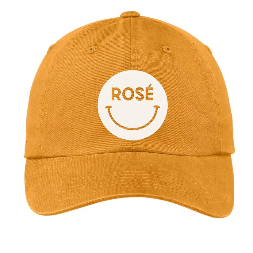 Solid Rosé Smile Baseball Cap Trendy