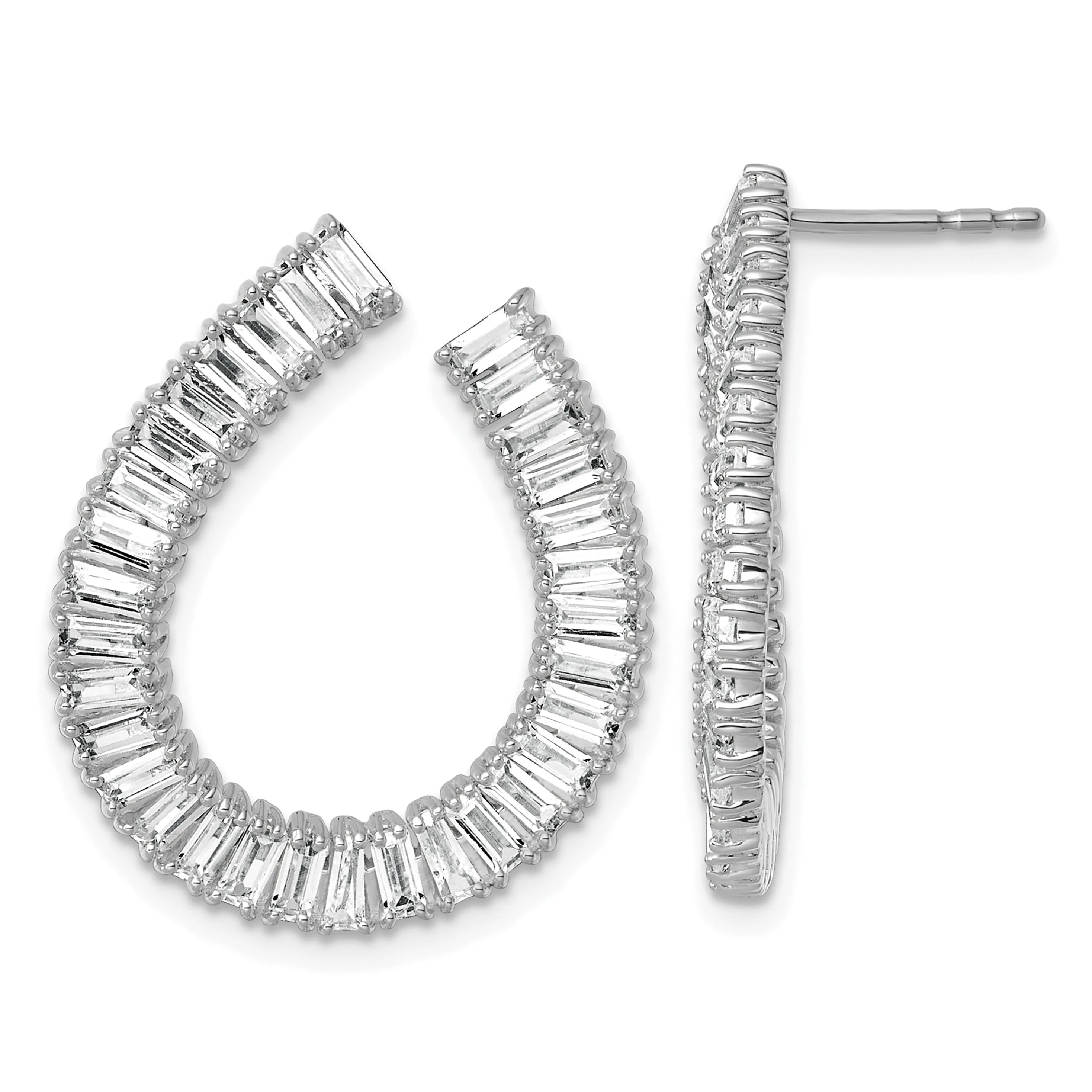 Reliable 14K White Gold 4 carat Lab Grown Diamond Dangle Earrings Safe