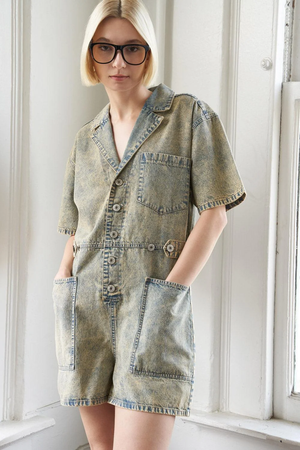 User-Friendly Day in the Life Denim Romper Pure