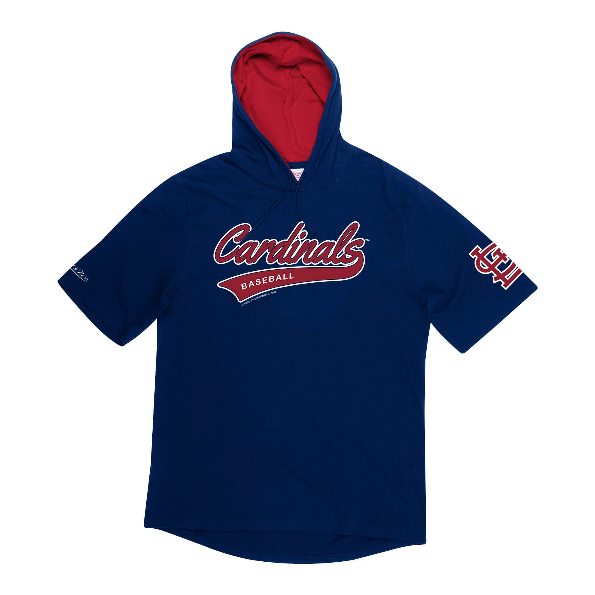 Reliable Mitchell Ness Men's MLB Short Sleeve Hoody St. Louis Cardinals Hoodies Reusable