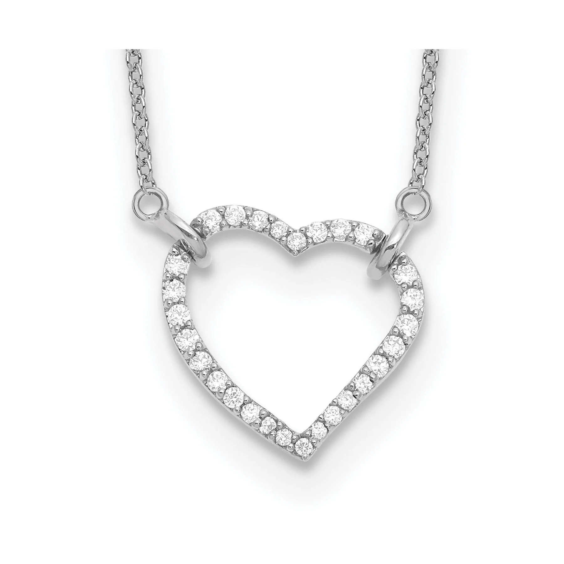 Stylish Lab Grown Diamond Open Heart Necklace 1 5 ctw Next-Generation
