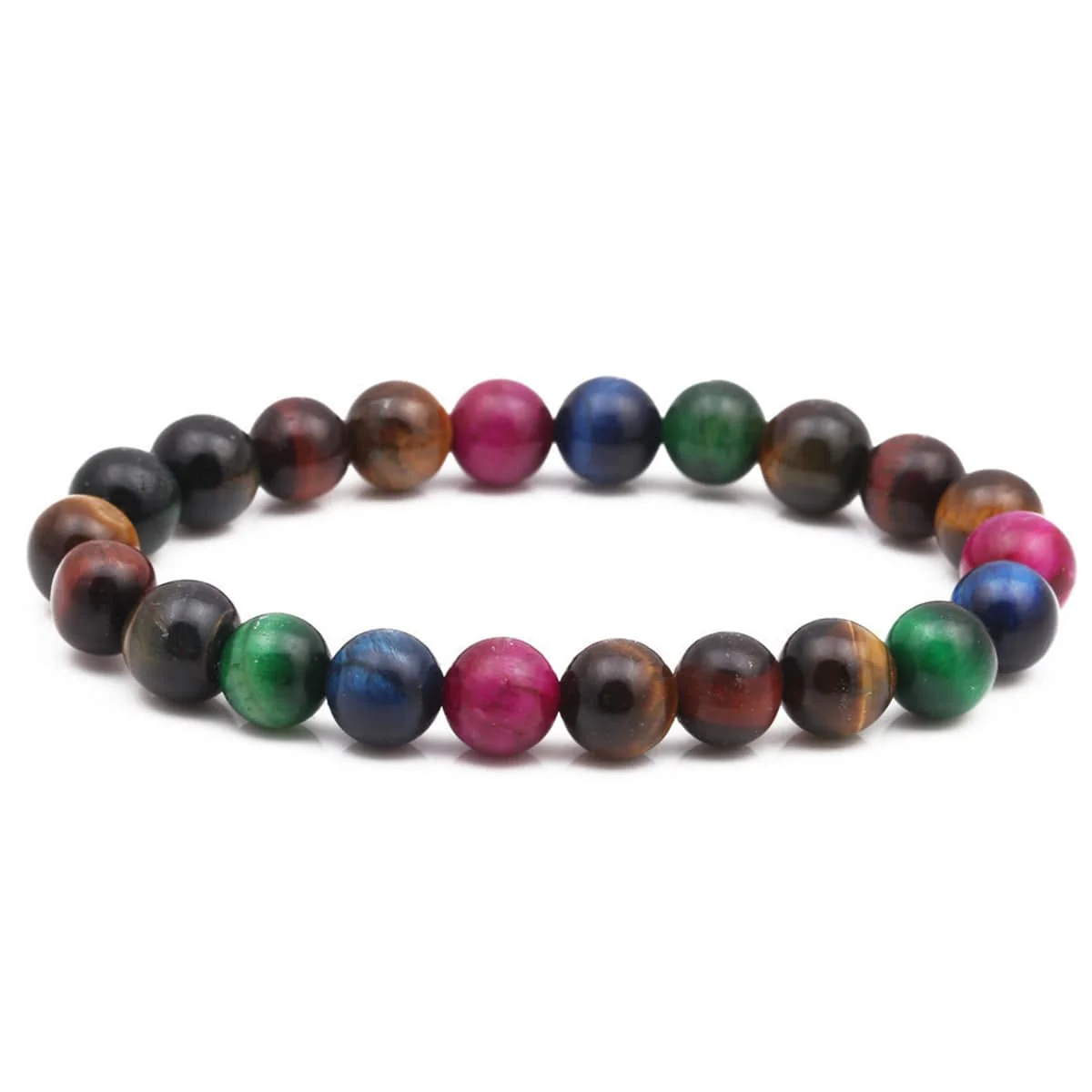 High-Performance Jewel Tone Quartz Beaded Stretch Bracelet Minimalist