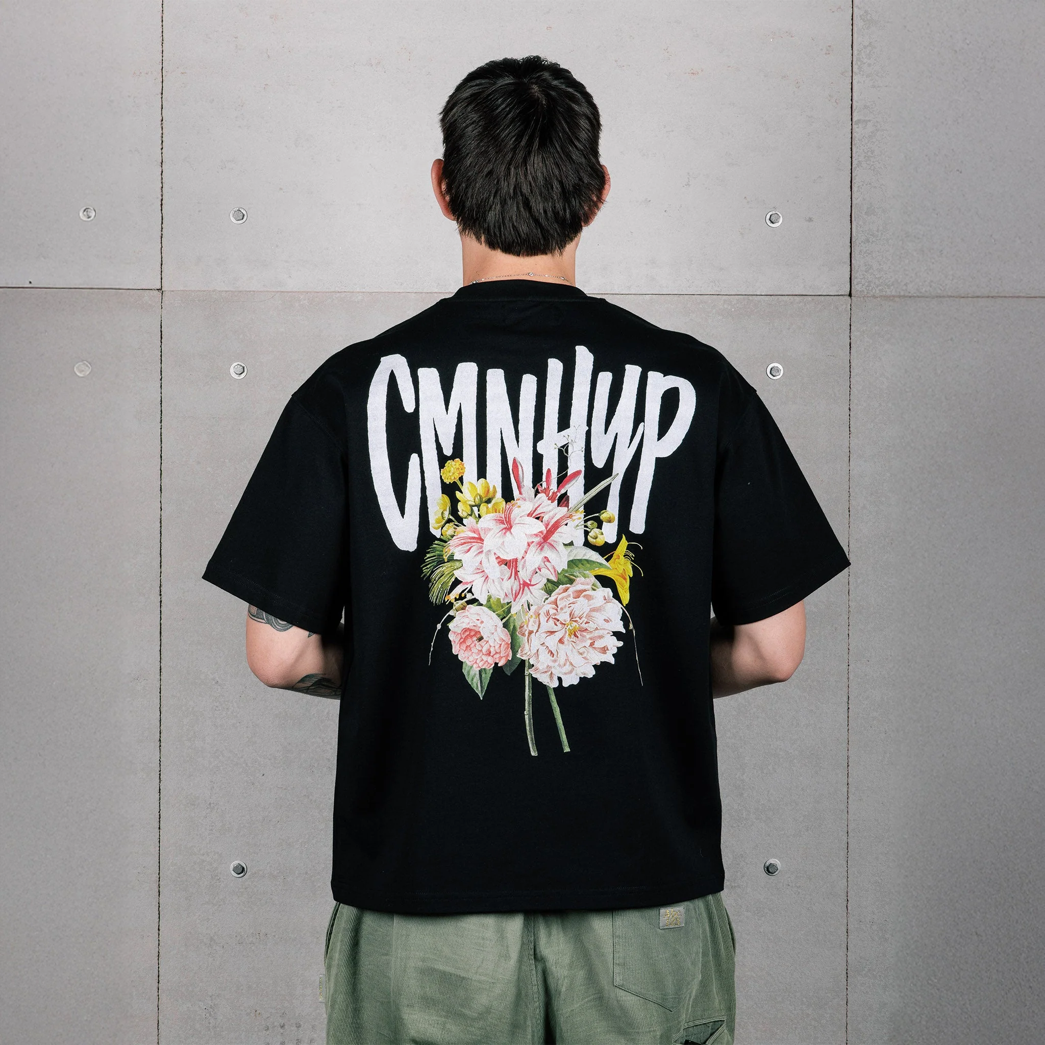 Clean Common Hype Bouquet Tee Black Fine Crafted